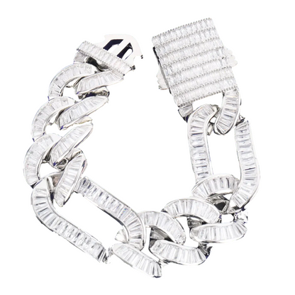 Iced Out Baguette Figaro Cuban Link Bracelet