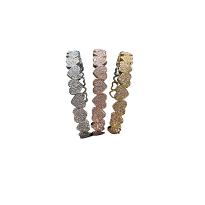 Luxury Hearts Adjustable Cuff Bracelet