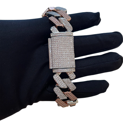 Iced Out Mix Metal Majesty Miami Cuban Link Bracelet