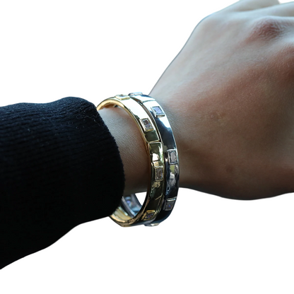 Elegant Edge Brass Baguette Bracelet