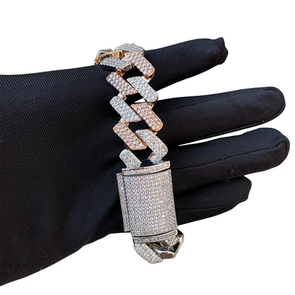 Iced Out Mix Metal Majesty Miami Cuban Link Bracelet