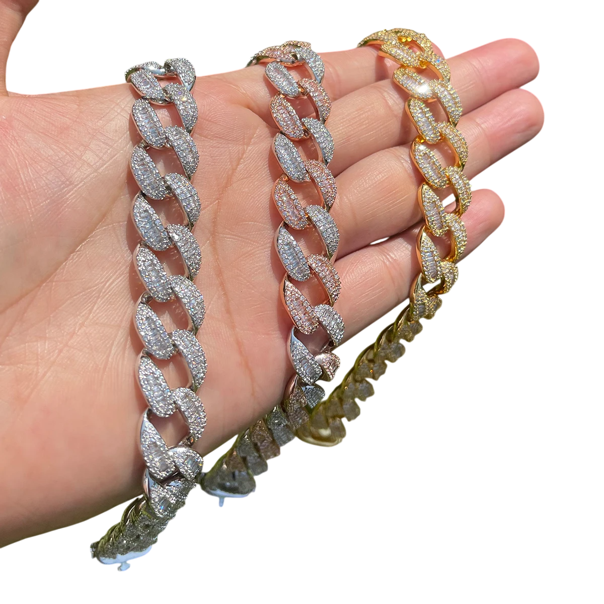 Iced Out Prong Perfection Baguette Cuban Link Bracelet