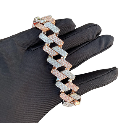 Iced Out Mix Metal Majesty Miami Cuban Link Bracelet