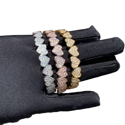 Luxury Hearts Adjustable Cuff Bracelet