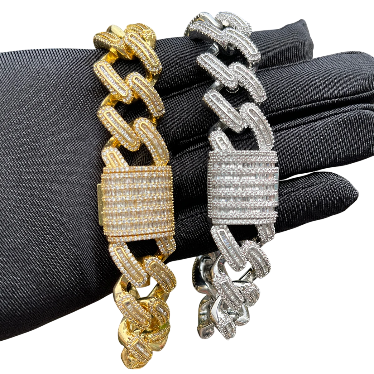 Iced Out Barrel Link Cuban Bracelet