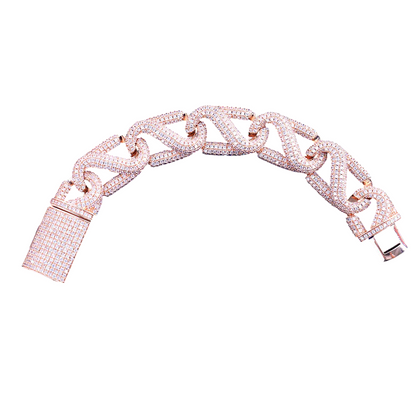 Iced Out Quad Shine Cuban Link Bracelet // 20MM