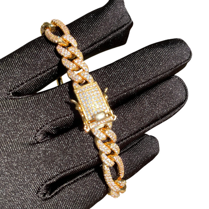 Iced Out Prestige Figaro Cuban Link Bracelet