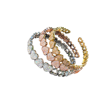 Luxury Hearts Adjustable Cuff Bracelet