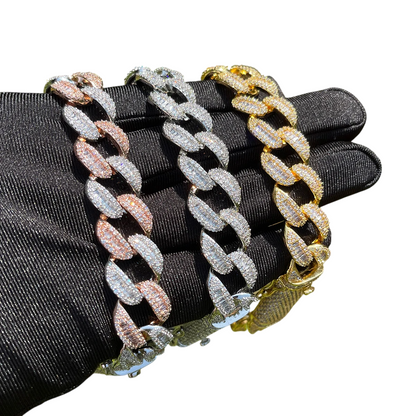 Iced Out Prong Perfection Baguette Cuban Link Bracelet