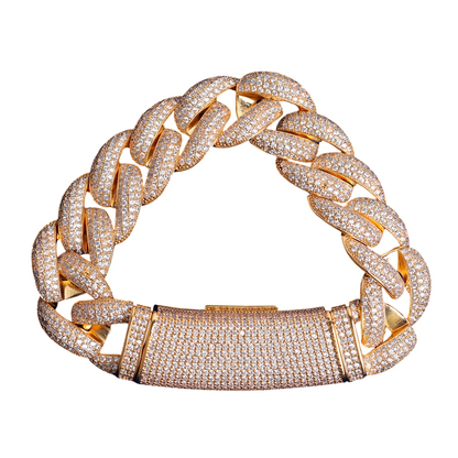 Iced Out Gold Prestige Cuban Link Bracelet