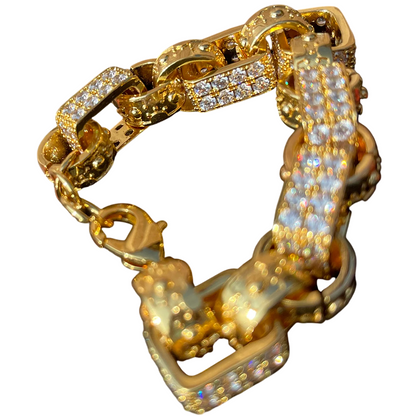 Iced Out Box Link Bracelet // 14MM