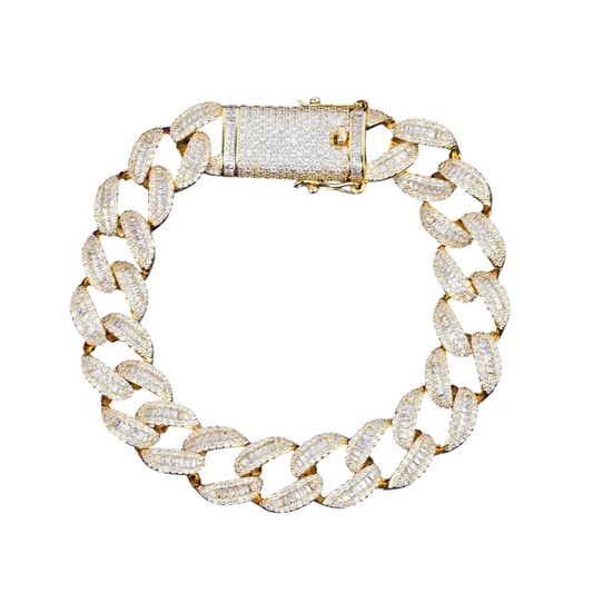 Iced Out Prong Perfection Baguette Cuban Link Bracelet