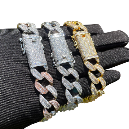 Iced Out Prong Perfection Baguette Cuban Link Bracelet