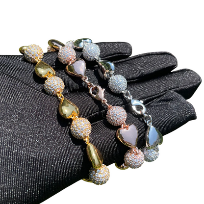 Sparkling Hearts & Loving Balls Bracelet