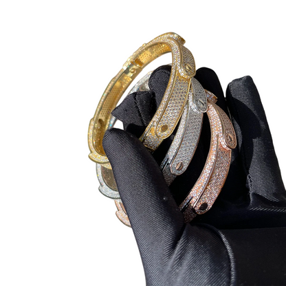 Iced Out Screw Motif Bracelet // 9mm