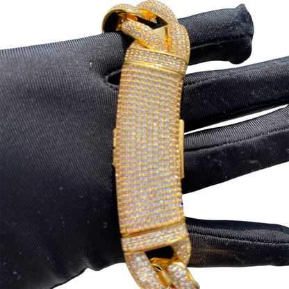 Iced Out Gold Prestige Cuban Link Bracelet