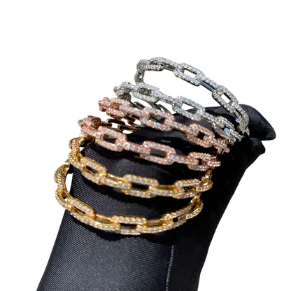 Iced Out Rectangular Luxury Links Bracelet