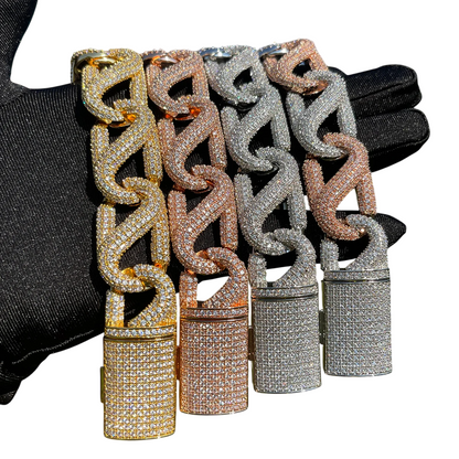 Iced Out Quad Shine Cuban Link Bracelet // 20MM