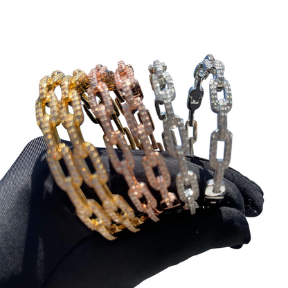 Iced Out Rectangular Luxury Links Bracelet