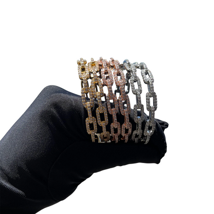 Iced Out Rectangular Luxury Links Bracelet