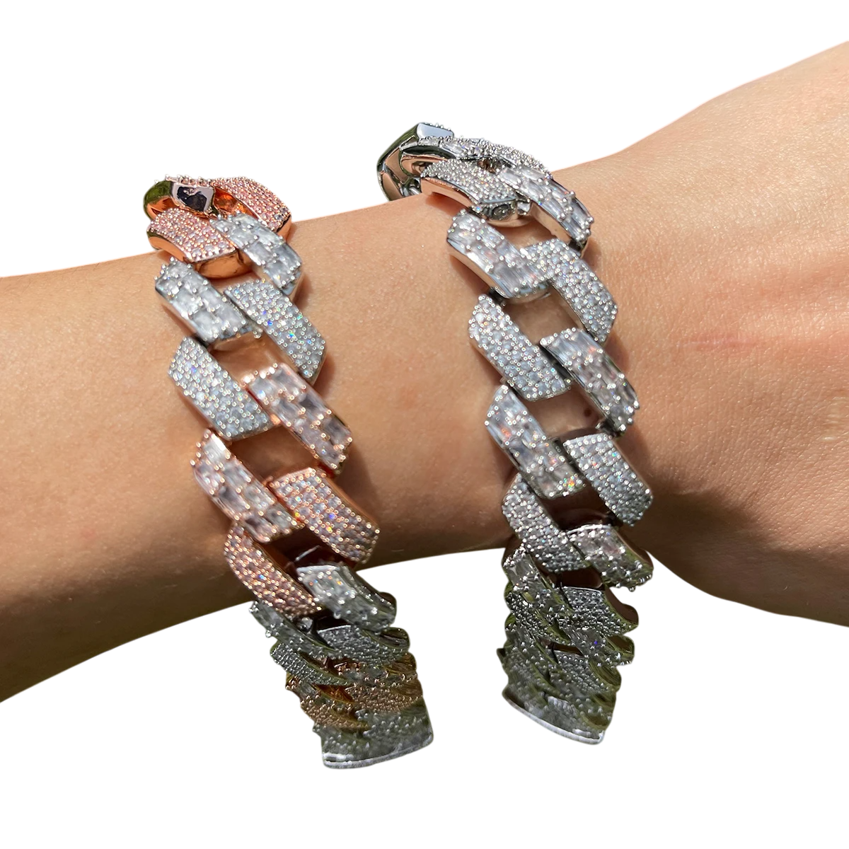 Iced Out Elite Two-Tone Cuban Link Bracelet
