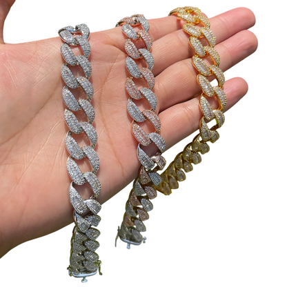 Iced Out Prong Perfection Baguette Cuban Link Bracelet