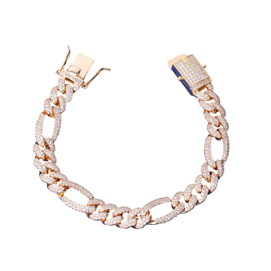 Iced Out Prestige Figaro Cuban Link Bracelet