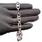 Coffee Bean & Tile Pattern Gemstone Cuban Link Bracelet
