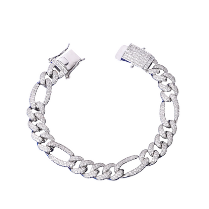 Iced Out Prestige Figaro Cuban Link Bracelet