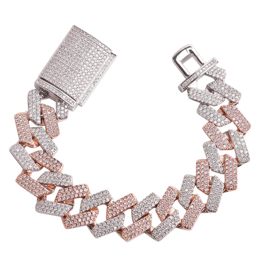 Iced Out Mix Metal Majesty Miami Cuban Link Bracelet