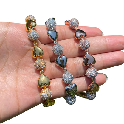 Sparkling Hearts & Loving Balls Bracelet