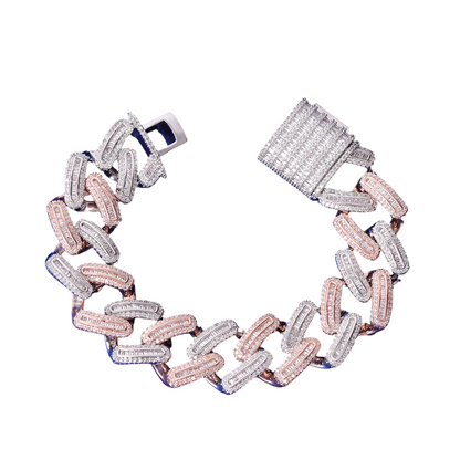 Iced Out Barrel Link Cuban Bracelet