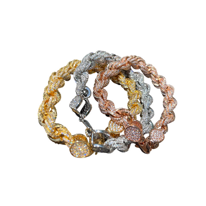 Iced Out Twisted Luxury Rope Bracelet // 9MM