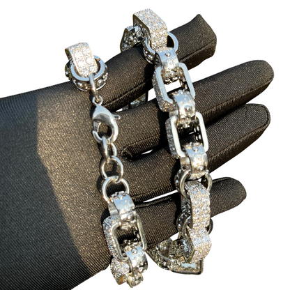 Iced Out Box Link Bracelet // 14MM