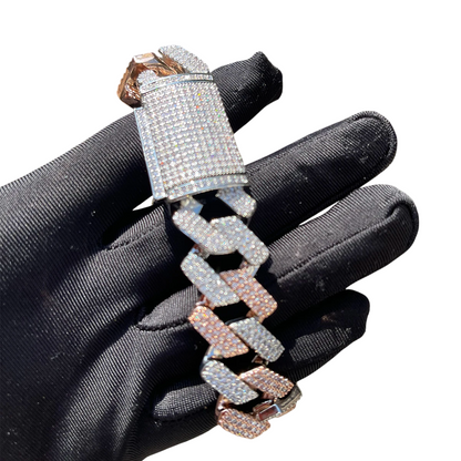 Iced Out Mix Metal Majesty Miami Cuban Link Bracelet