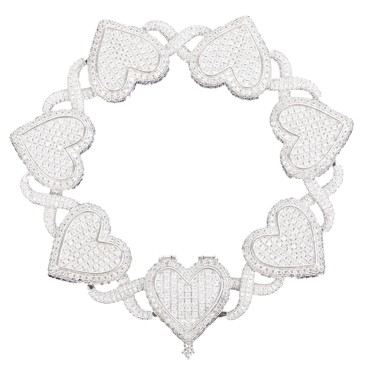 Iced Out Infinity Hearts Cuban Link Bracelet