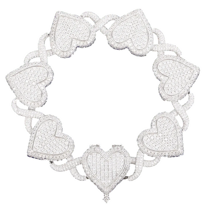 Iced Out Infinity Hearts Cuban Link Bracelet