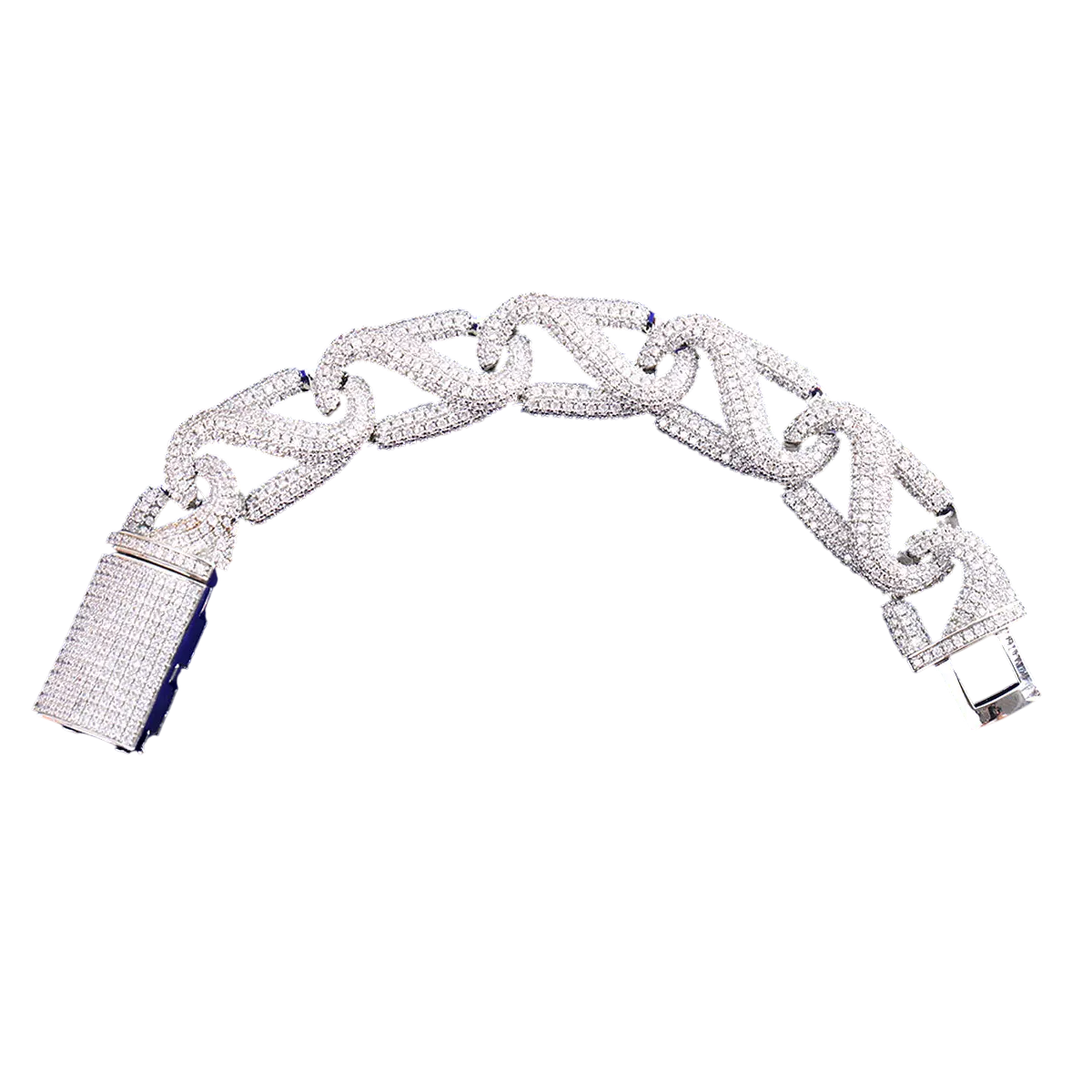 Iced Out Quad Shine Cuban Link Bracelet // 20MM