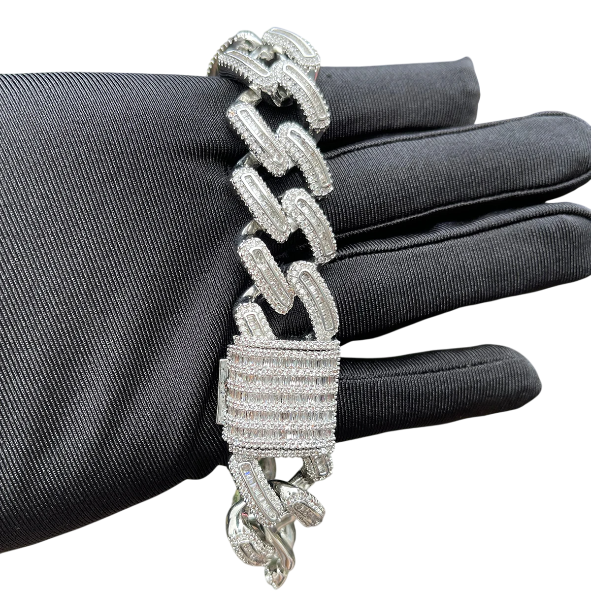 Iced Out Barrel Link Cuban Bracelet