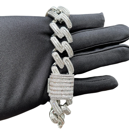 Iced Out Barrel Link Cuban Bracelet