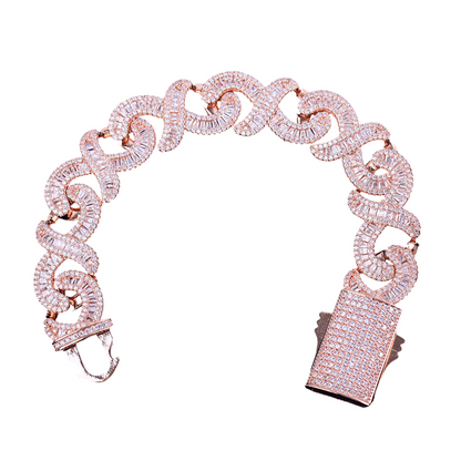 Iced Out Infinity Waves Baguette Bracelet
