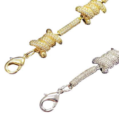 Iced Out Prong Set Cylindrical Link Bracelet