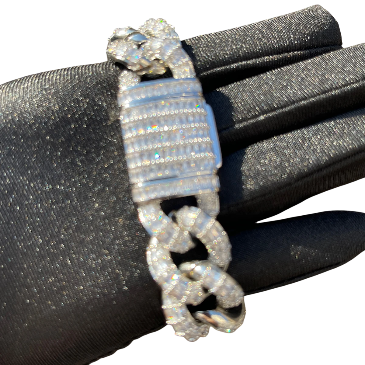 Iced Out Gold & Silver Elite Baguette Cuban Bracelet