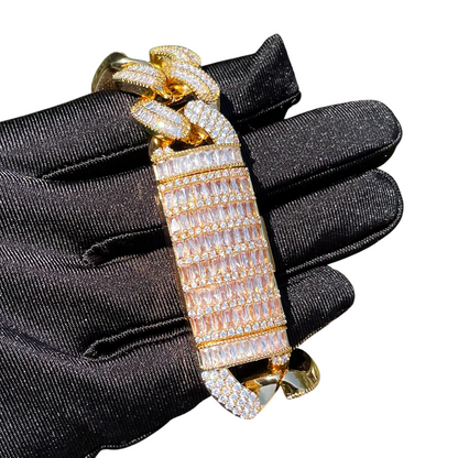 Iced Out CZ Baguette Cuban Bracelet