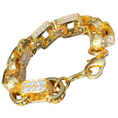 Iced Out Box Link Bracelet // 14MM