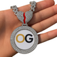 Custom Iced Out Broken Heart Round Photo Pendant