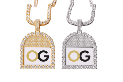 Custom Iced Out Round Drip Photo Pendant