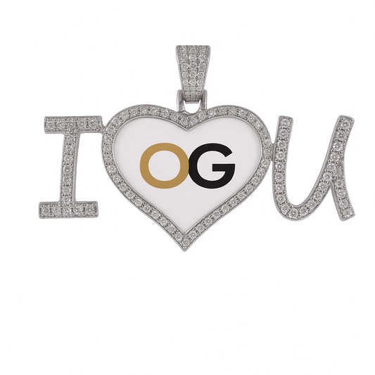 Custom Iced Out Sparkling Heart Photo Pendant