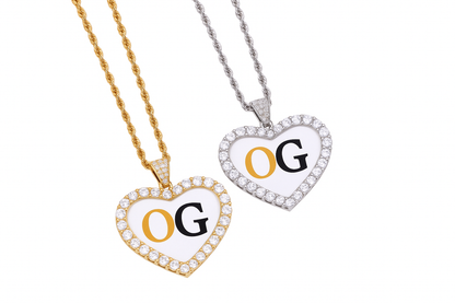 Custom Iced Out Luxury Heart Medallion Photo Pendant