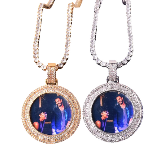 Custom Iced Out Baguette Charm Picture Pendant